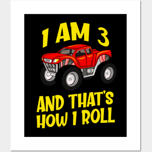 3rd Birthday Monster Truck Kids Car Gift Posters and Art